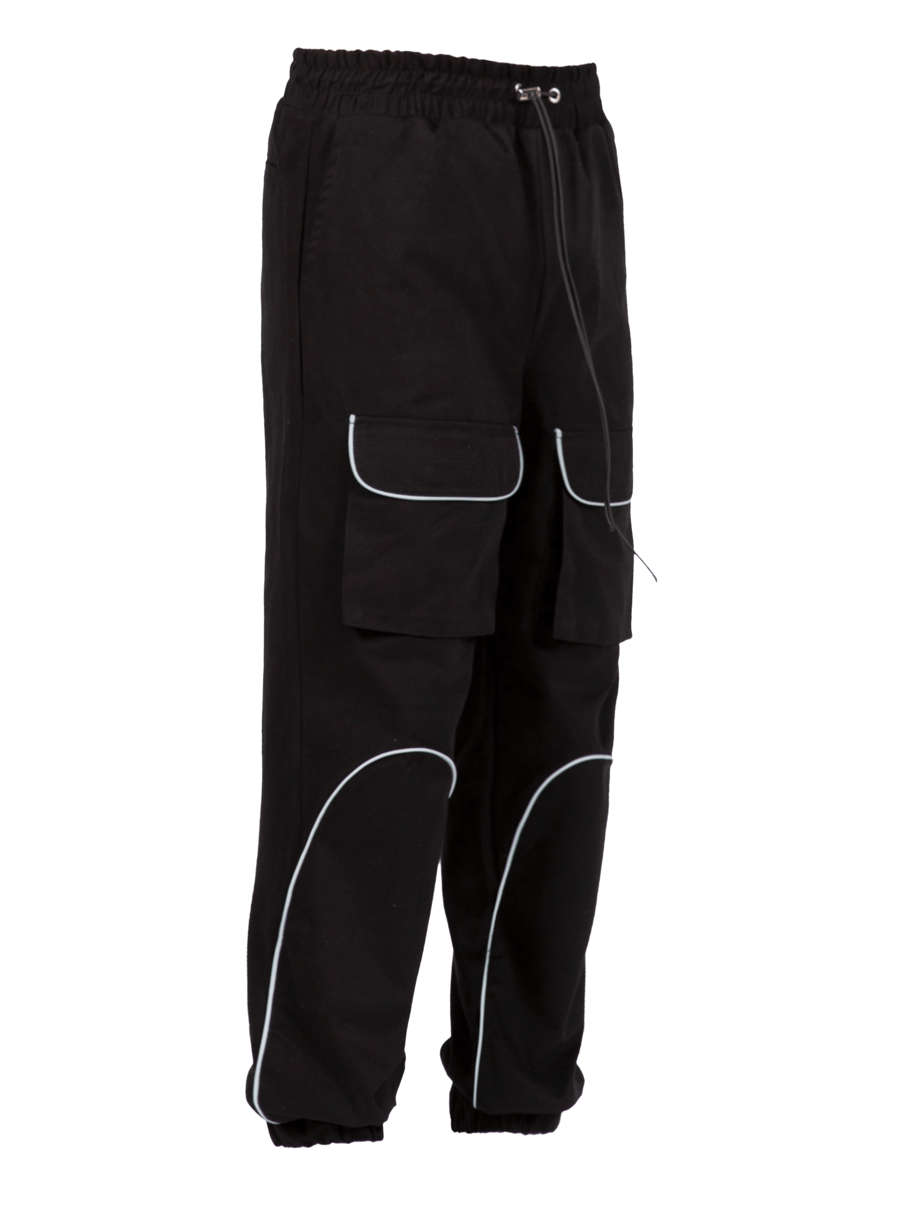 Reflective Front Pocket Pants - Black