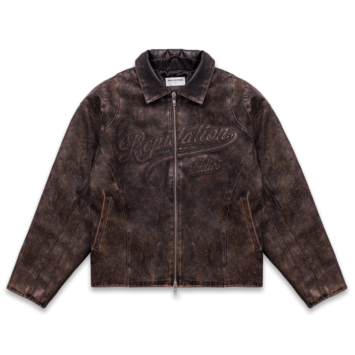 レザージャケット・コート MARGARIN FINGERS RIVET WASHED ECO LEATHER JACKET 5BNY543 MUSINSA公式 | MARGARIN FINGERS RIVET WASHED FAKE LEATHER