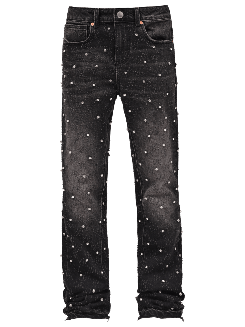 Rhinestone Flare Denim - Black - Reputation Studios