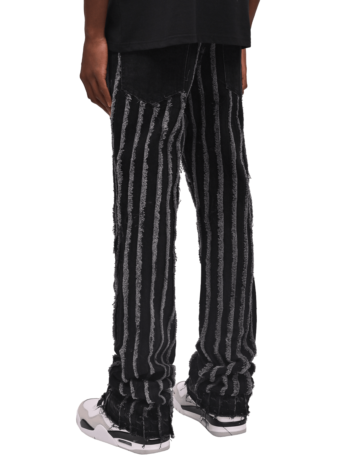 Slashed Flare Denim - Black - Reputation Studios