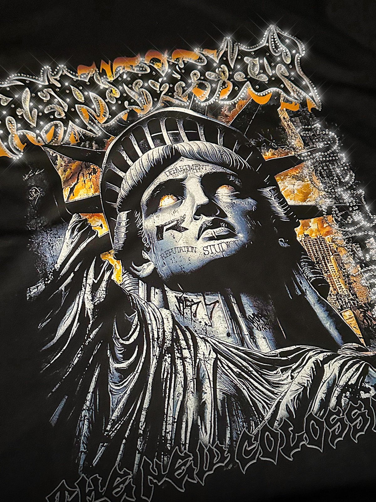 The New Colossus Rhinestone Tee - Reputation Studios