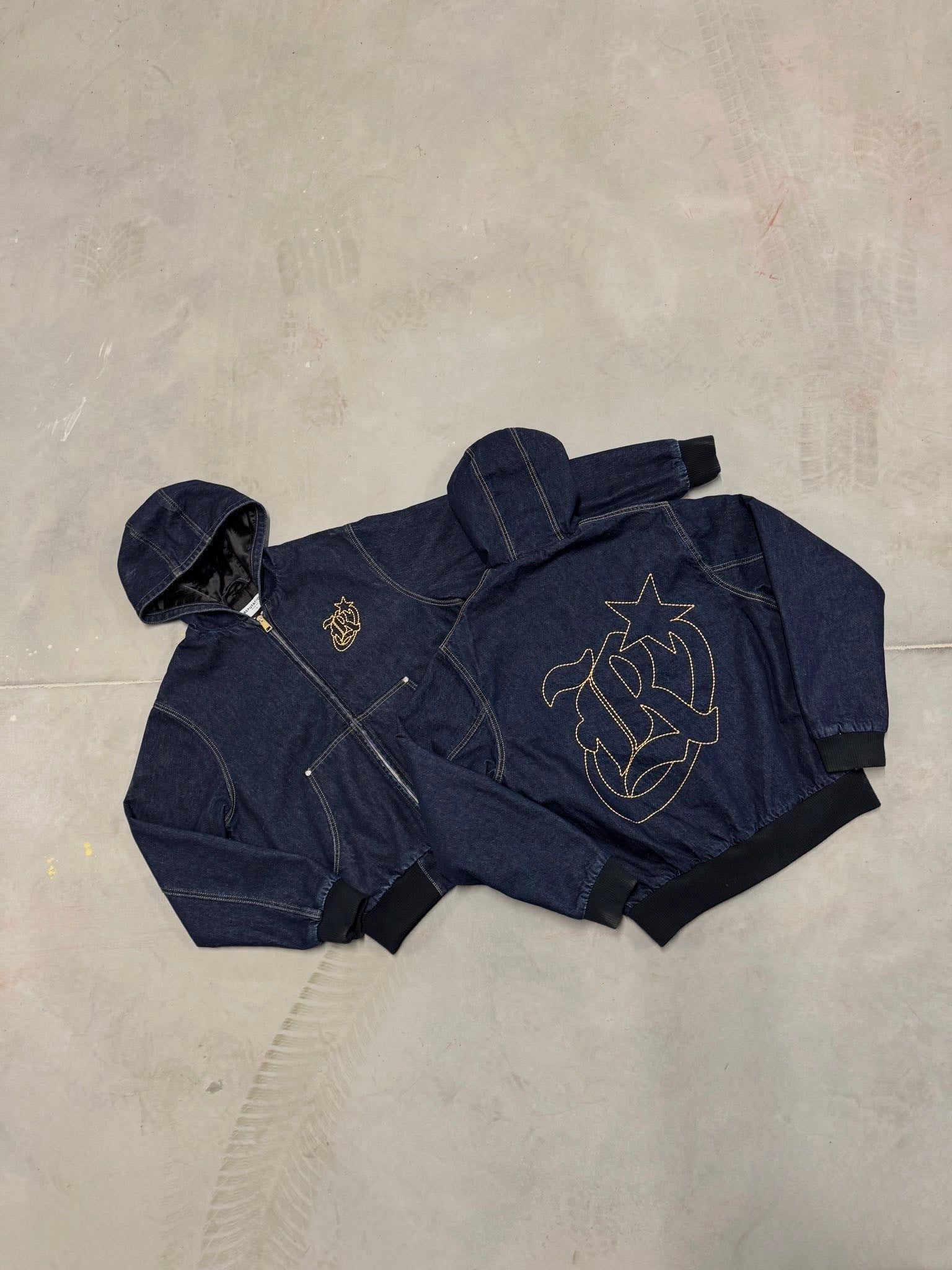 Workwear Denim Hoodie - Reputation Studios