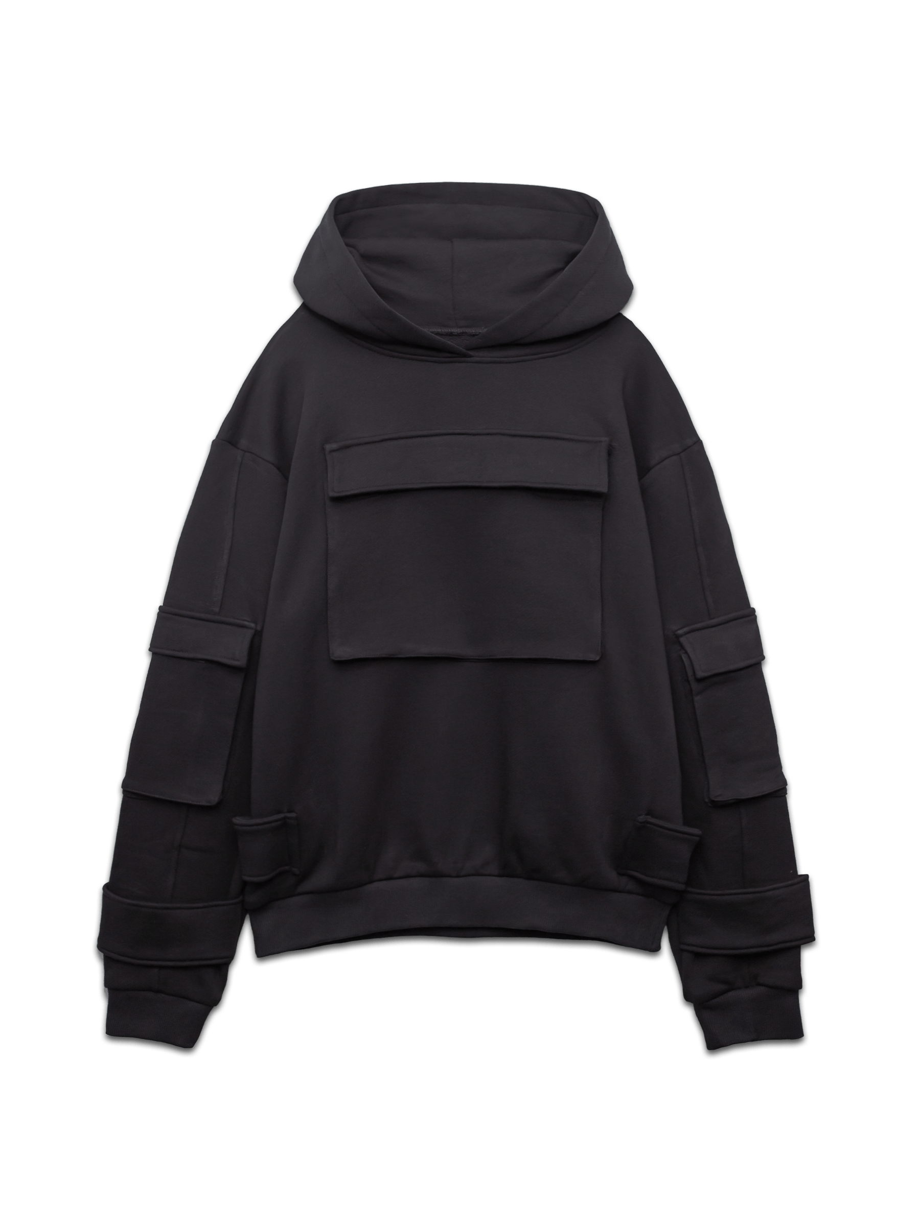 Multi Pocket Hoodie - Black