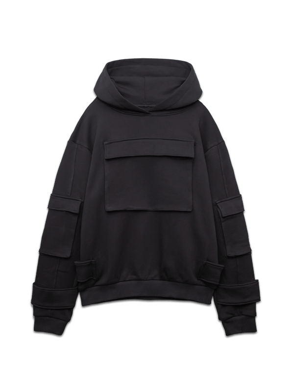 Multi Pocket Hoodie - Black