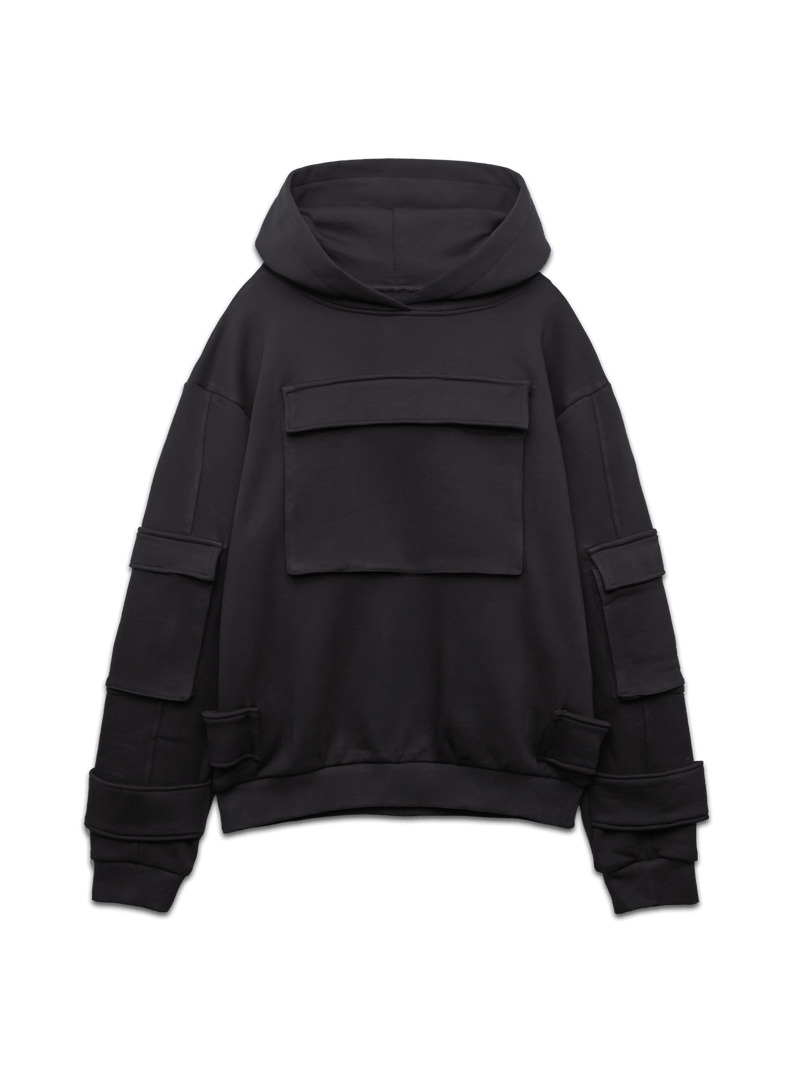 Multi Pocket Hoodie - Black