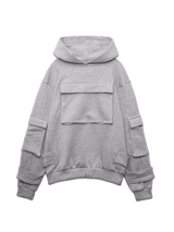 Multi Pocket Hoodie - Heather Grey