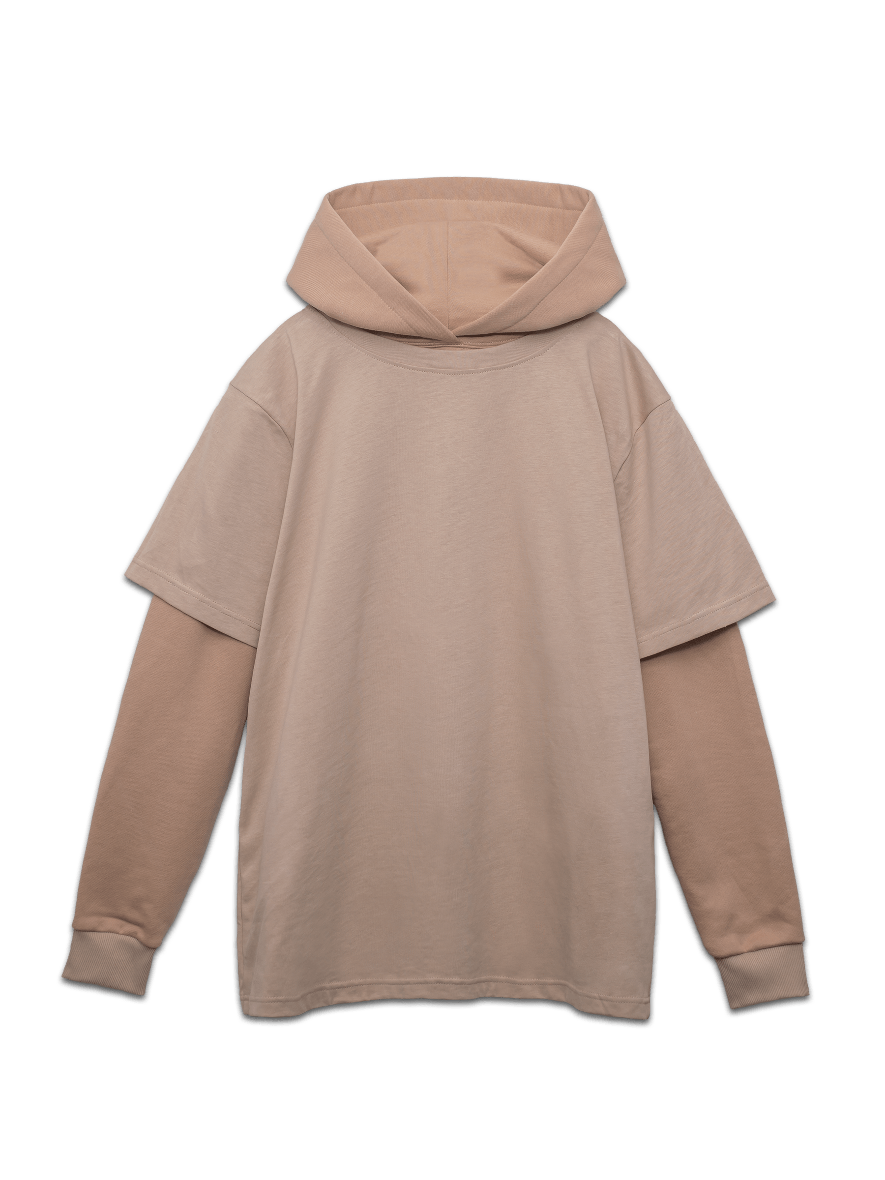 Layered Hoodie - Beige