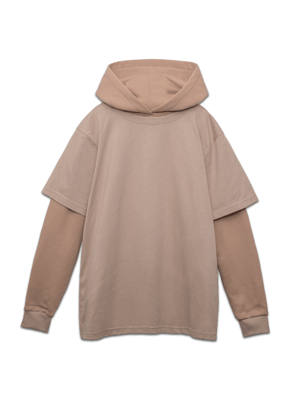 Layered Hoodie - Beige