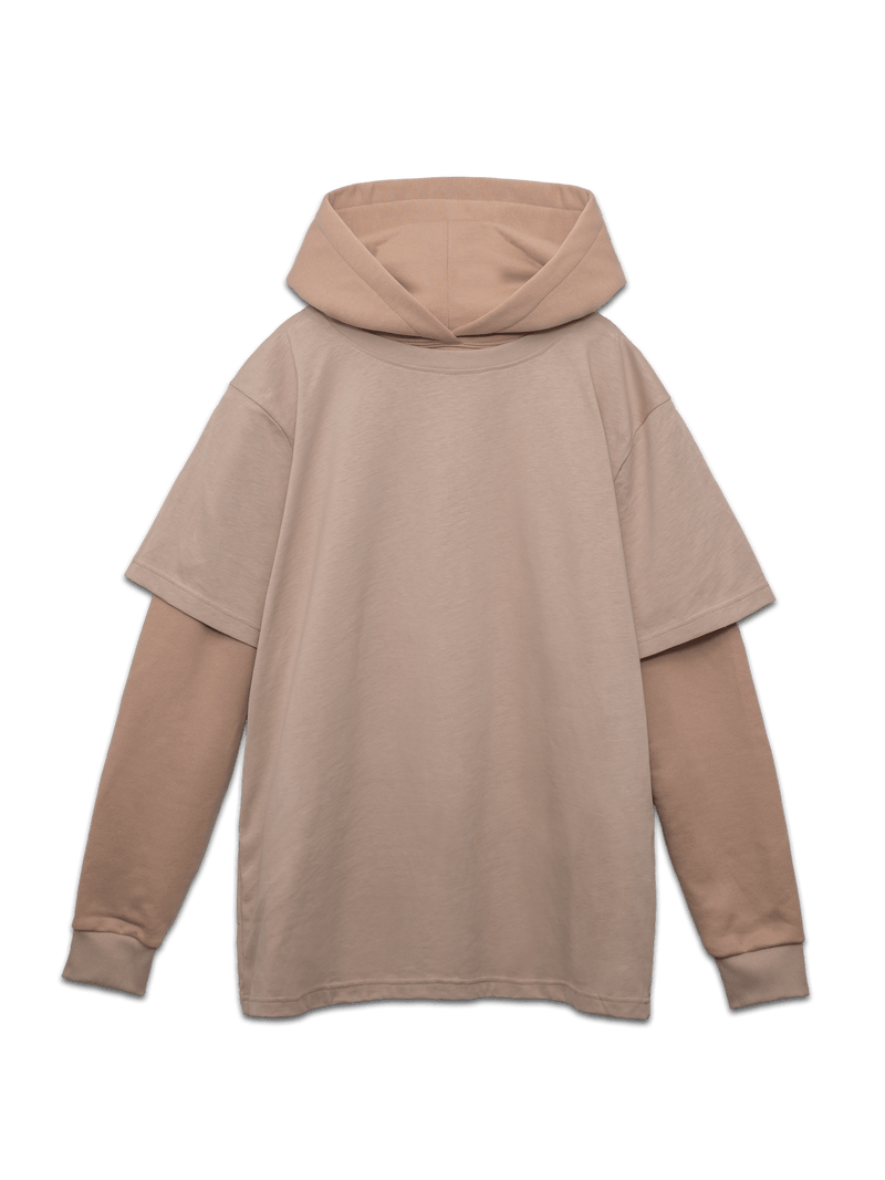 Layered Hoodie - Beige