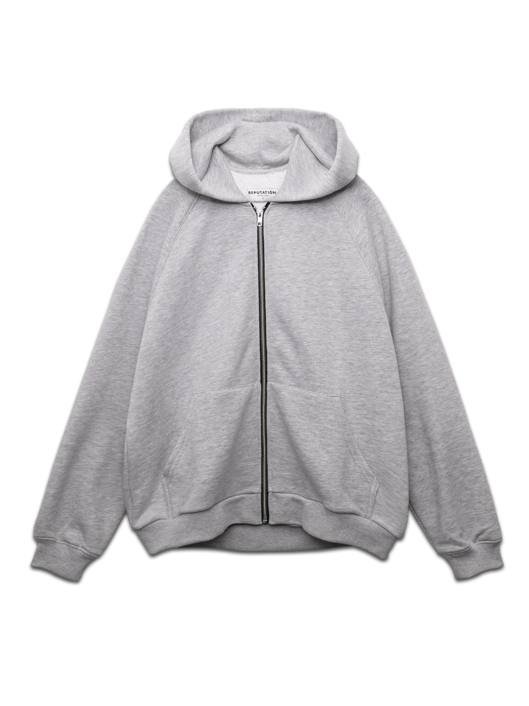 Oversized Zipper Hoodie - Heather Grey