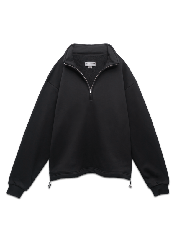3/4 Zipper Sweater - Black