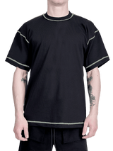 Contrast Stitch Tee - Black