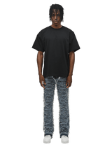 Flare Distressed Denim - Mid Blue