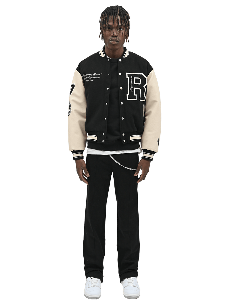 "Statement Piece" Varsity Jacket - Black