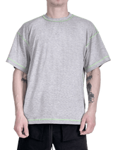 Contrast Stitch Tee - Heather Grey
