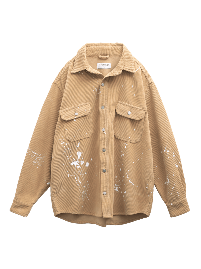 Splatter Cord Shirt - Beige