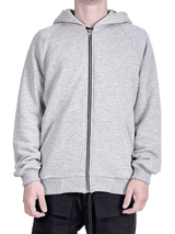 Oversized Zipper Hoodie - Heather Grey