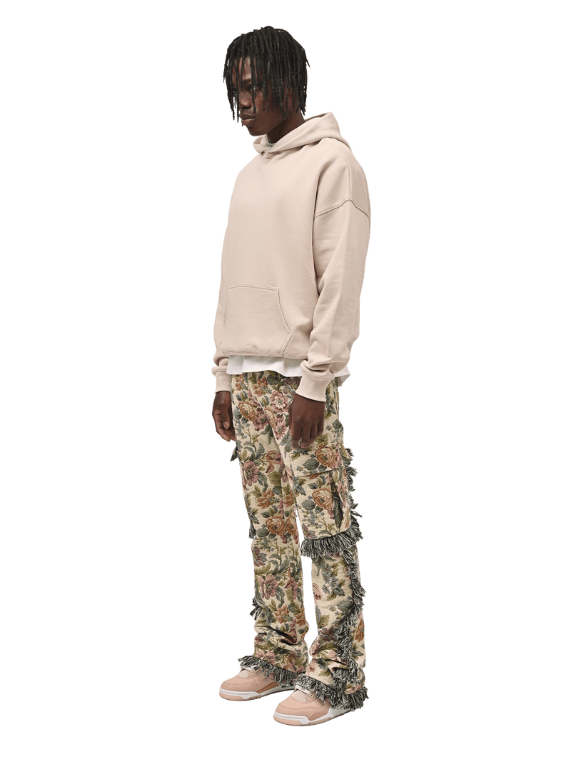 Flare Cargo Tapestry Pants - Floral