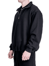 3/4 Zipper Sweater - Black