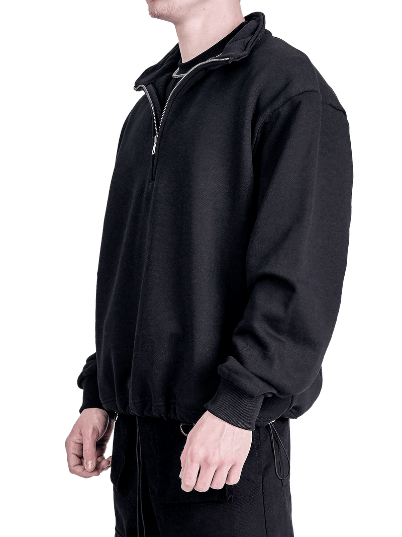 3/4 Zipper Sweater - Black