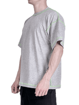 Contrast Stitch Tee - Heather Grey