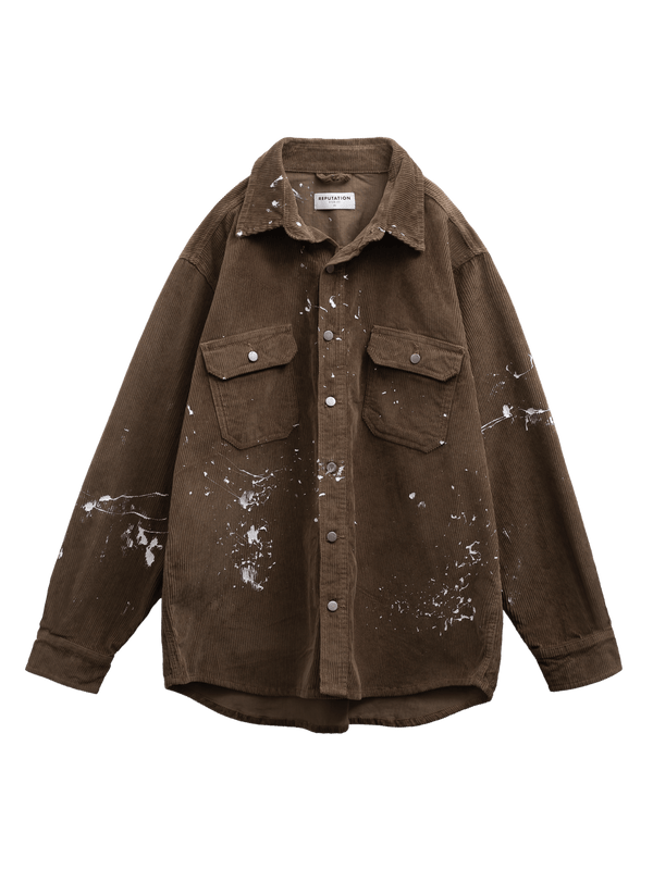 Splatter Cord Shirt - Olive