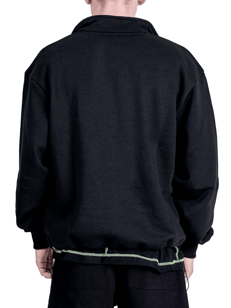3/4 Zipper Sweater - Black