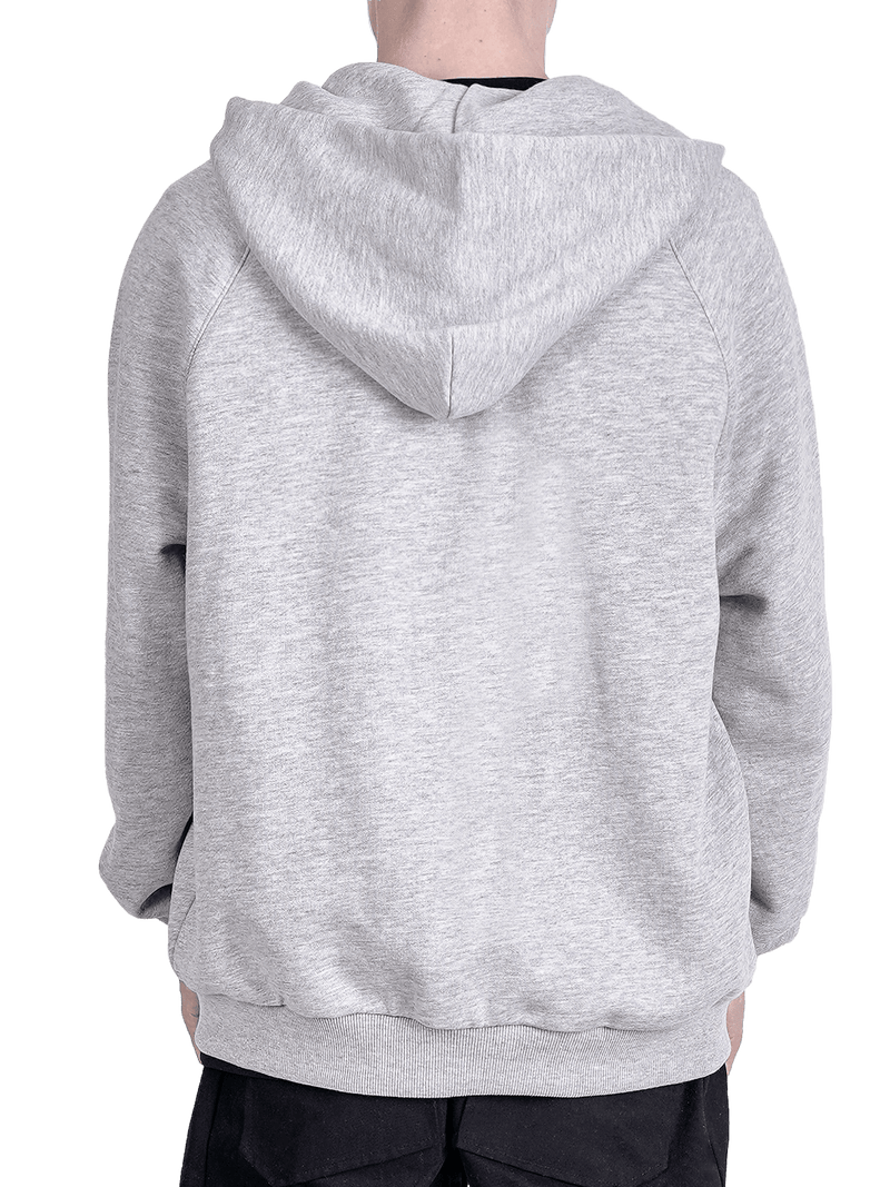 Oversized Zipper Hoodie - Heather Grey