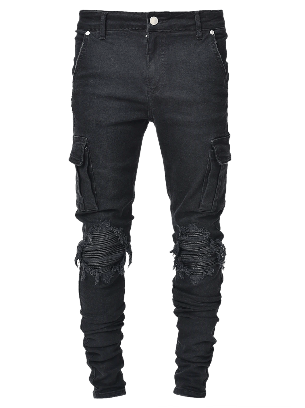 Cargo Denim Biker Patch - Black