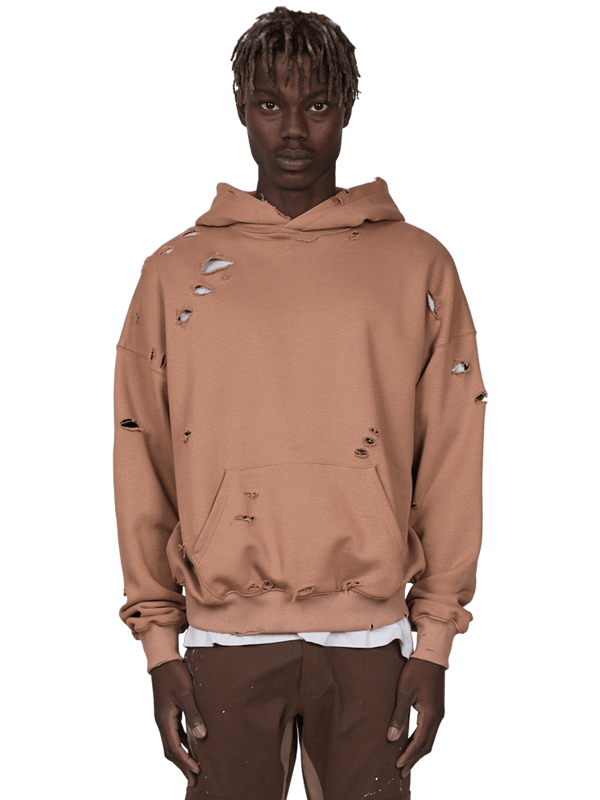 Ripped Hoodie - Clay