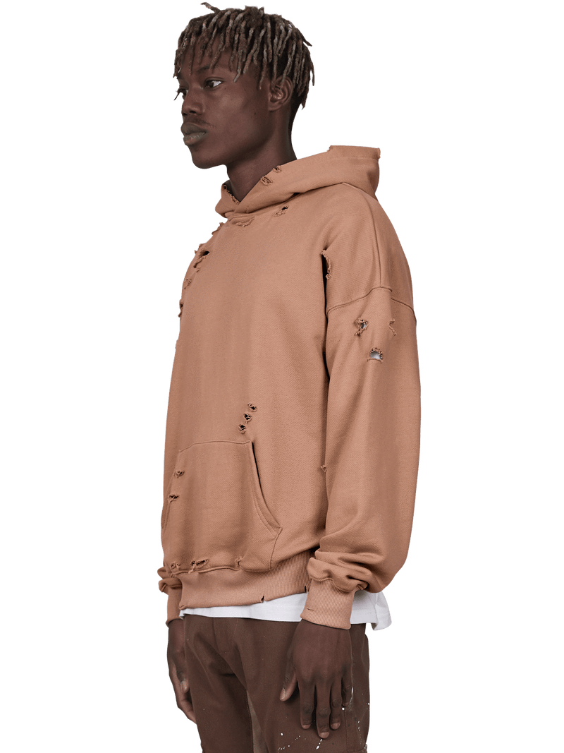 Ripped Hoodie - Clay