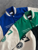 "Statement Piece" Varsity Jacket - Pine Green