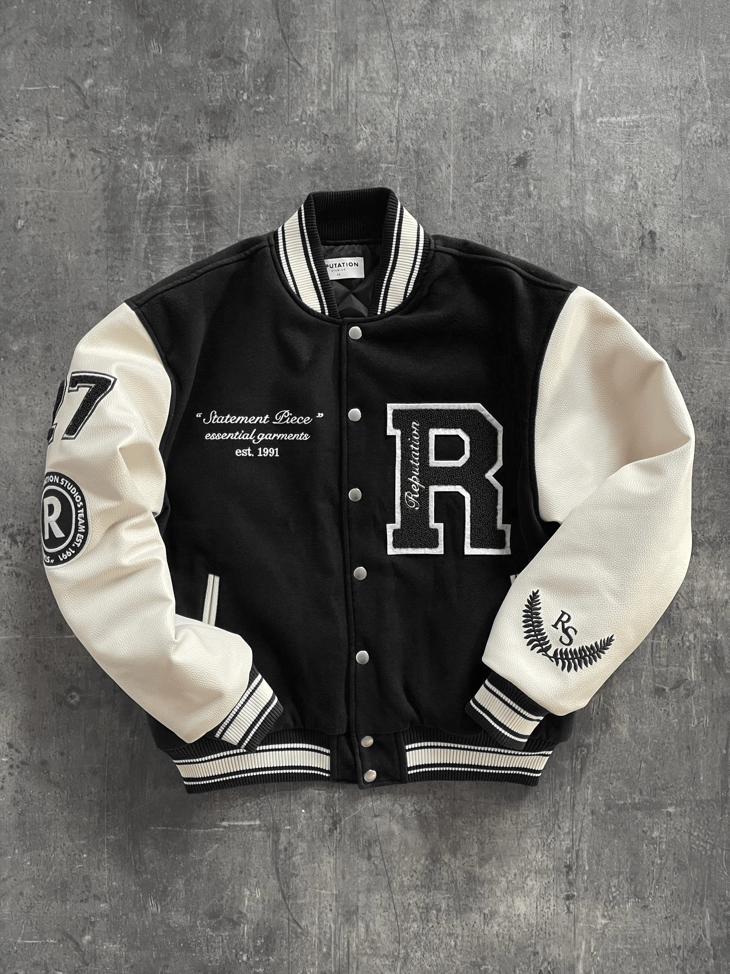 "Statement Piece" Varsity Jacket - Black