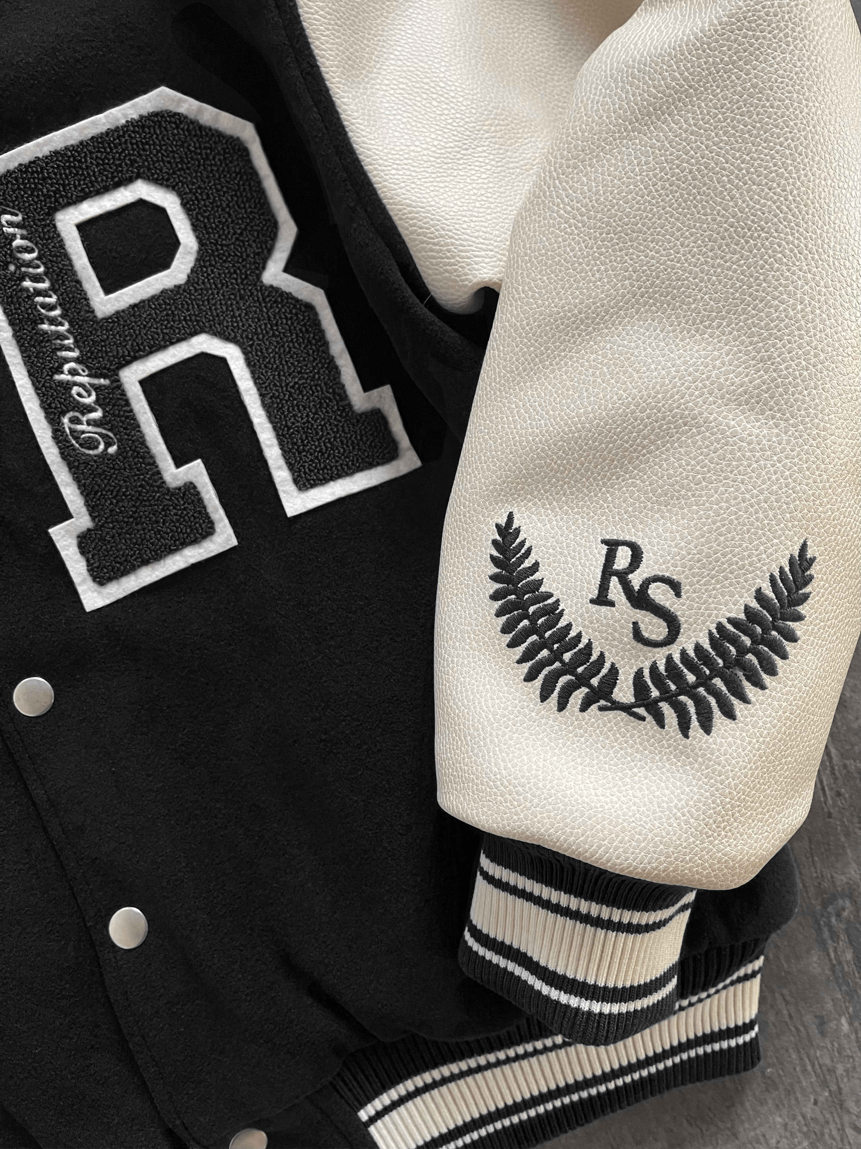 "Statement Piece" Varsity Jacket - Black