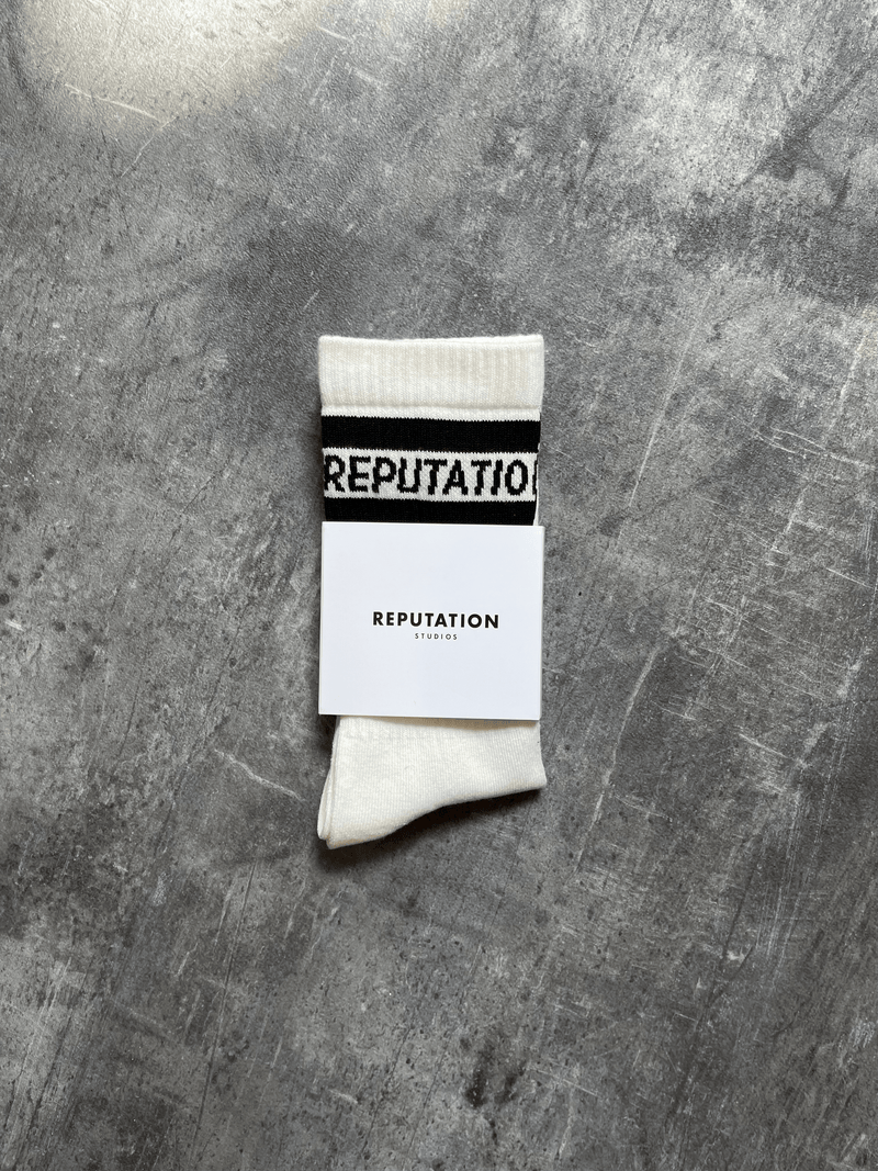 Italic Logo Socks - Off White