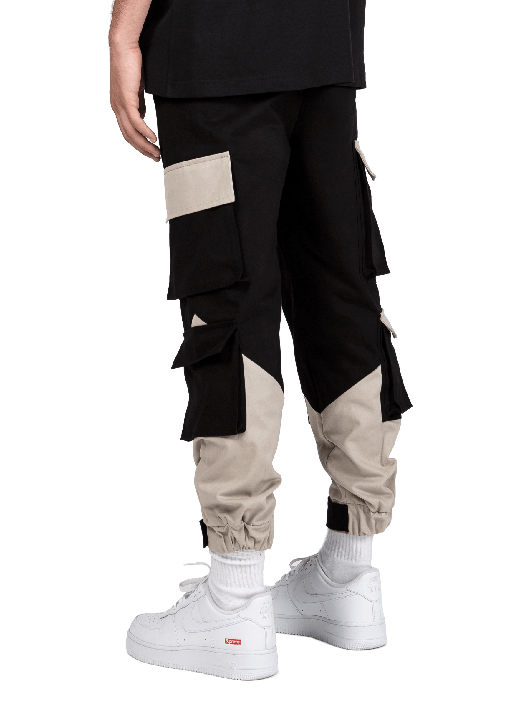 Multi Pocket Cargo Pants - Black / Stone