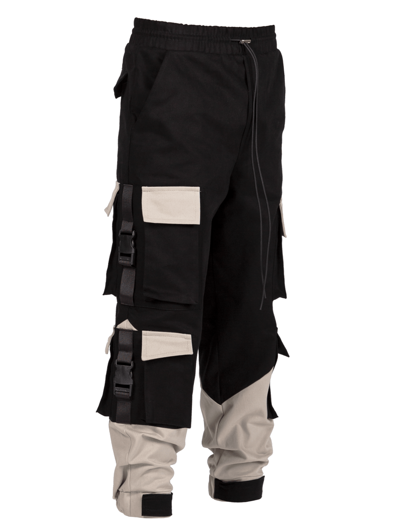 Multi Pocket Cargo Pants - Black / Stone