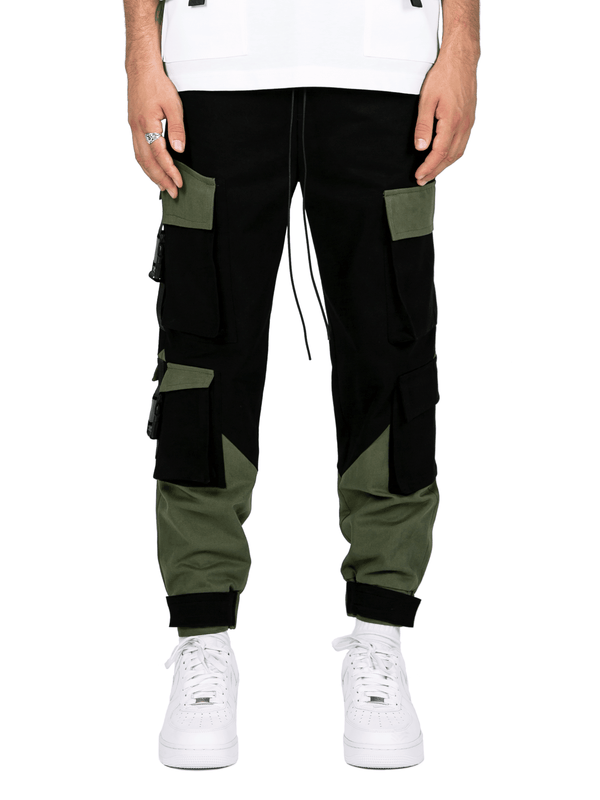 Multi Pocket Cargo Pants - Black / Forest