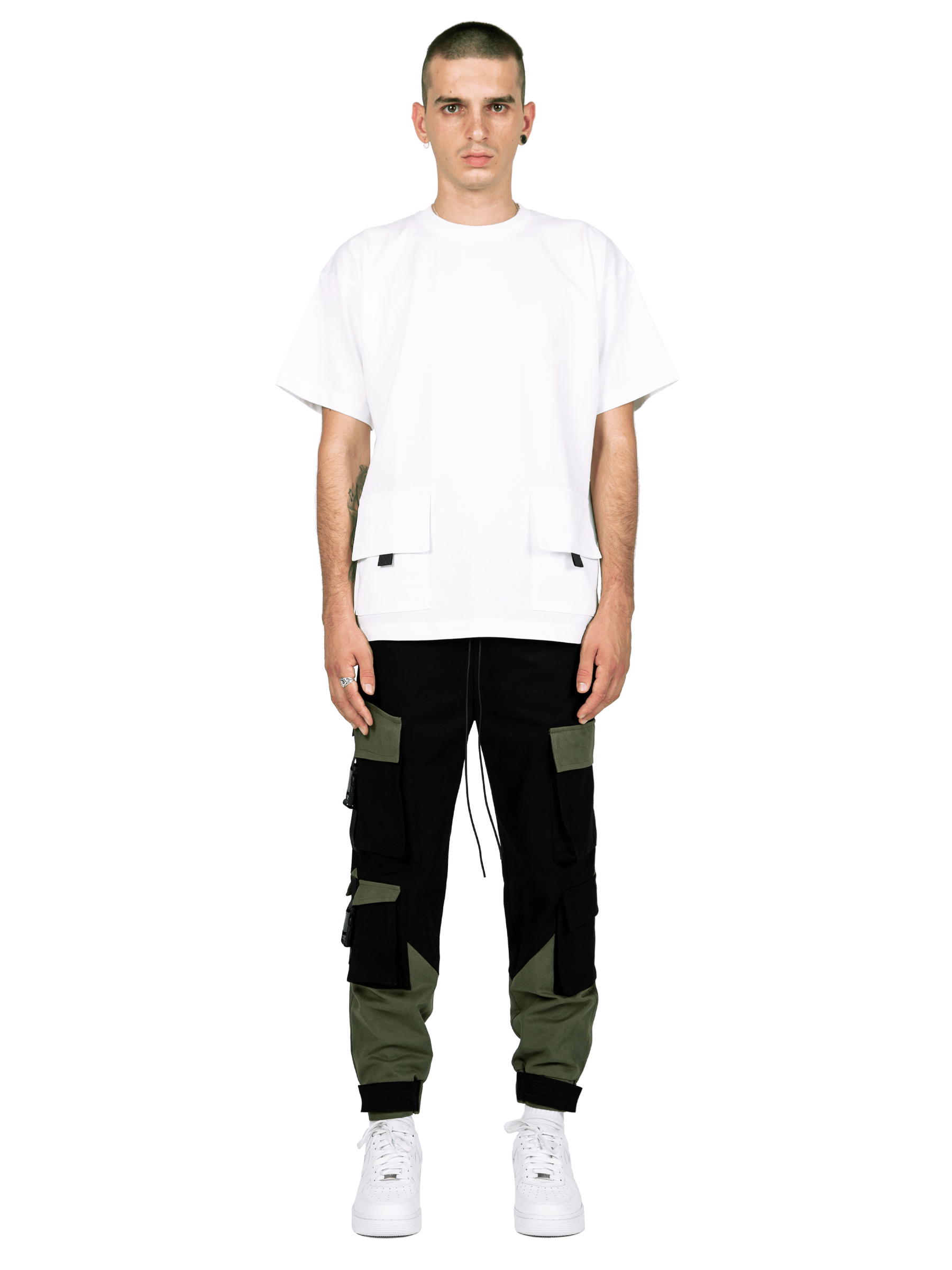 Multi Pocket Cargo Pants - Black / Forest