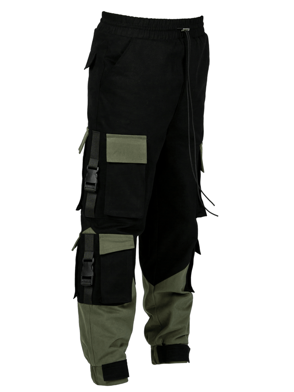 Multi Pocket Cargo Pants - Black / Forest