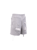 Ripped Shorts - Heather Grey