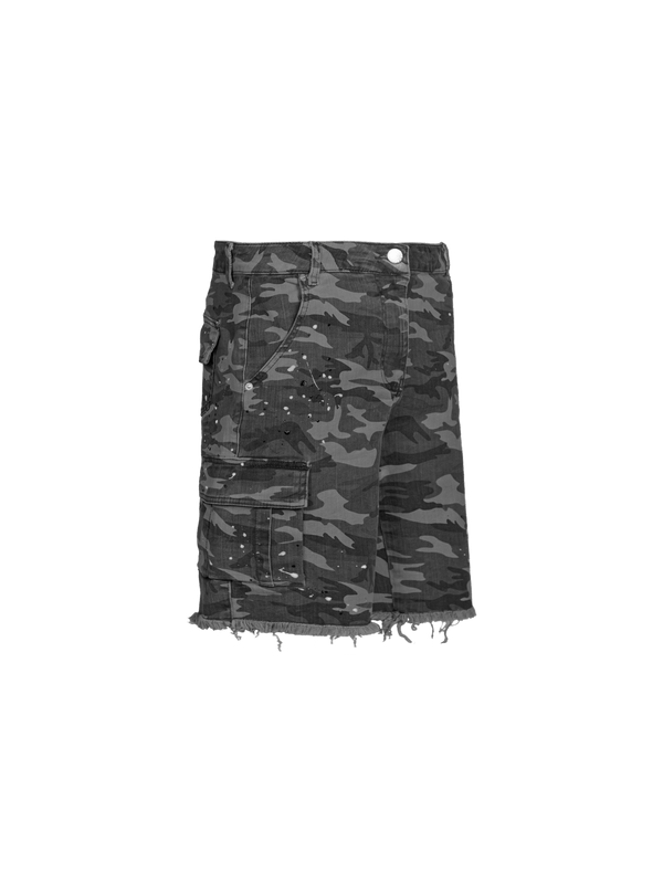 Camo Cargo Shorts - Grey