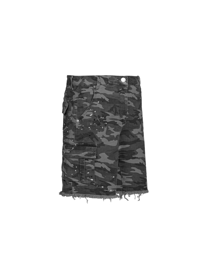 Camo Cargo Shorts - Grey