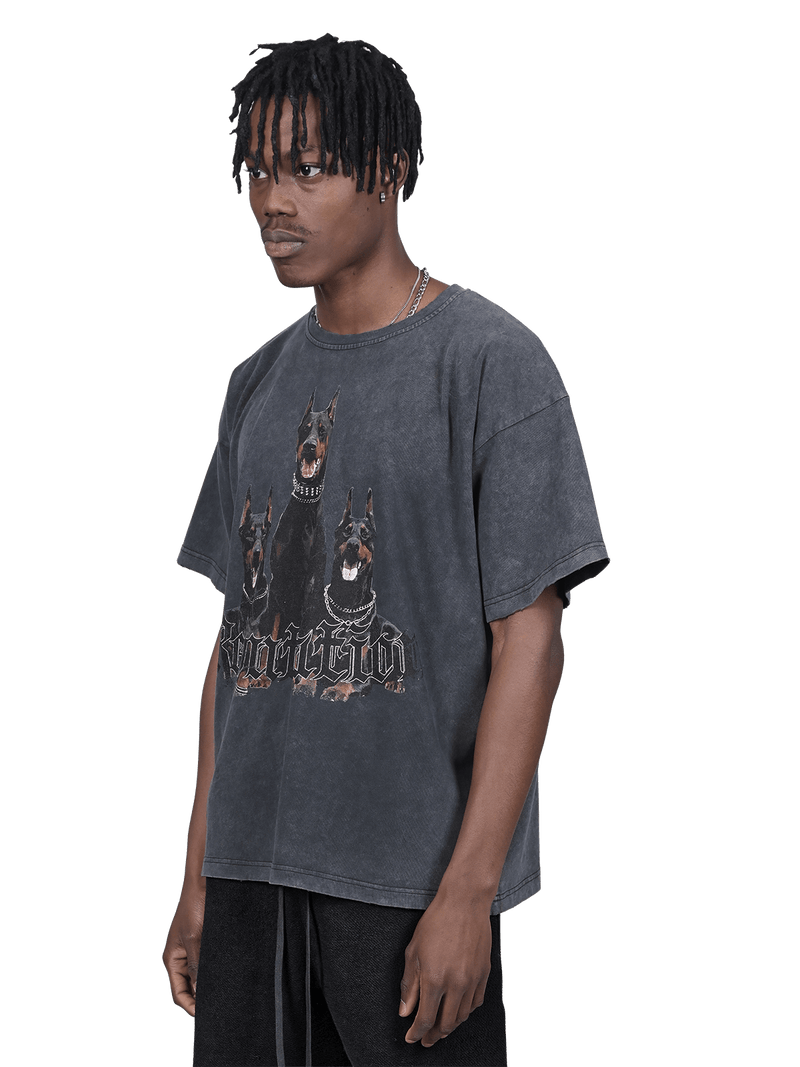 Vintage Grey Tee - Doberman