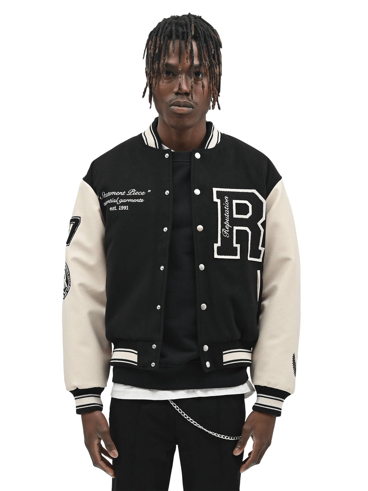 "Statement Piece" Varsity Jacket - Black