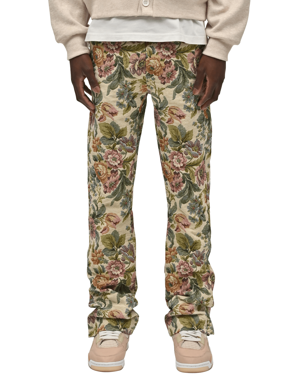 Flare Tapestry Pants - Floral