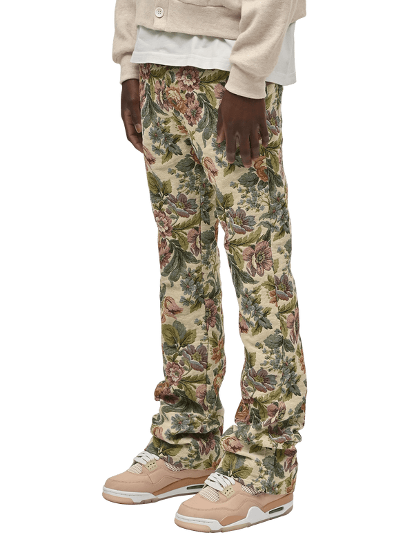 Flare Tapestry Pants - Floral