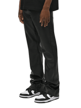 Flare Leather Pants - Black