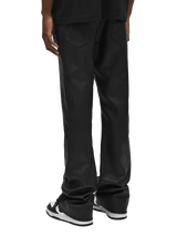 Flare Leather Pants - Black