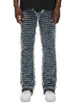 Flare Distressed Denim - Mid Blue